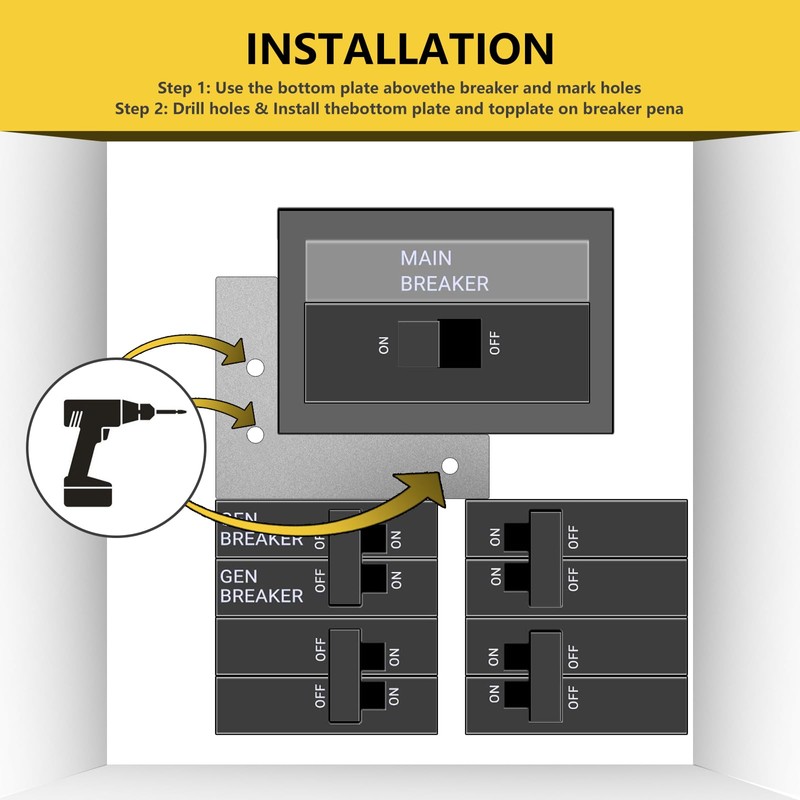 Generator Interlock Kit Compatible with Horizontal Main Cutler Hammer Only
