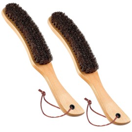 starfa lab Shoes Brush Clothes Hat Brush lint Remover,Large Black Walnut Wood Handle,Boar Bristle Lint Brush for Suits, Cashmere, Wool, Velvet, Suede and Pet Hair,Easily Removes Lint Dust, Fuzz 2PCS