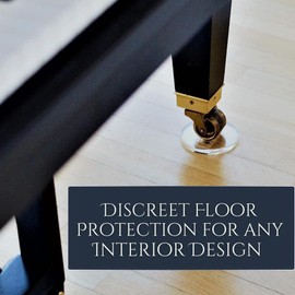 4" Clear Piano Caster Cups for Upright Pianos by Blue Akilades - 4 Pack Invisible Design with Dust Cloth