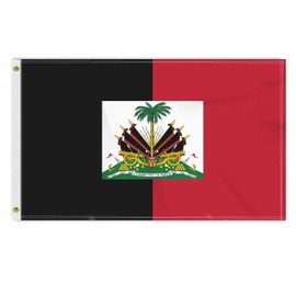 3×5 FT Old Haiti(1964–1986) Flag, Large 100D Former Haitian National Outdoor Banner,Doube Side Printing Decor for Patio Garden with Brass Gromment