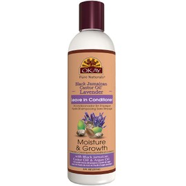 OKAY | Black Jamaican Castor Oil & Lavender Leave-In Conditioner | For All Hair Types & Textures | Moisturize, Strengthen & Regrow Hair | With Argan Oil | Free of Sulfate, Silicone & Paraben | 8 oz