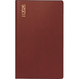 rido/idé Pocket Calendar Model M Planner 2026 | A6, Plastic, Bordeaux