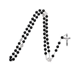 ZAULER ZAULER Rosary Beads Necklace with Jesus Crucifix, Catholic Prayer Jewelry Meaningful Gift