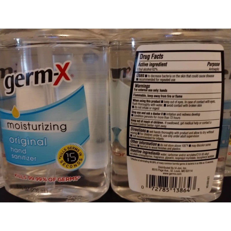 Germ-X LOT OF 12 bottles Germ-X Moisturizing Hand Sanitizer 8