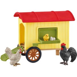 schleich FARM WORLD — 42572-24 Mobile Chicken Coop Playset, Animal Toy for Girls & Boys for Ages 3+