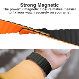 Watch Band, Magnetic Smartwatch Bands, Silicone Strap Quick Release 22mm Smartwatch Straps for Gear S3 Classic Frontier Galaxy Watch 46mm Versa 2 Fenix 5 Plus Forerunner 935 945 S60 S62 GT2 SKX007