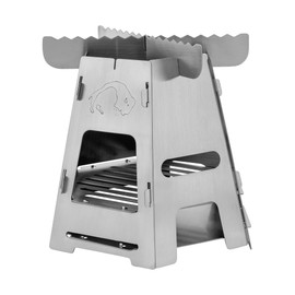Tatonka Hobo Burner Outdoor Stove - Wood Stove Made of Stainless Steel - Flat Dismountable, Lightweight and Space-Saving - for Solid Fuels, Silver