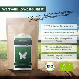 500 g Organic Spirulina Powder, 100% Natural, Residue Controlled, Cultivated and Produced According to EU Eco Standard, Raw Food Quality, No Additives (500 g)