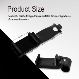 Mearo Car Steering Wheel Phone Mount, Steering Wheel Smartphone Mount, Portable Steering Wheel Phone Holder Mount Clip Fit for IPhone14/13/12/11 Pro Max/XR/XS/S21/S20/S10/Note 10 (Black)