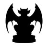 Gargoyle Silhouette 6" Vinyl Sticker Car Decal (6" White)