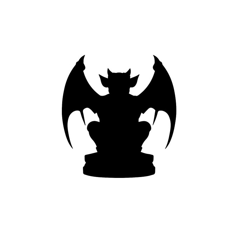 Gargoyle Silhouette 6" Vinyl Sticker Car Decal (6" White)