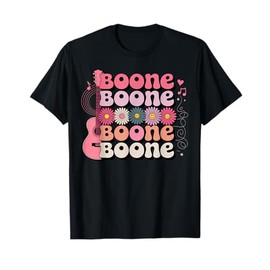 Boone Retro Vibe Music Lovers Musician Guitar Flower Power T-Shirt