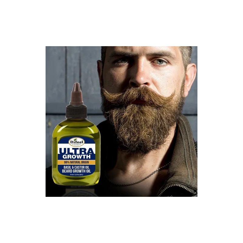 Difeel Mens Ultra Growth Aceite De Albahaca Para Barba