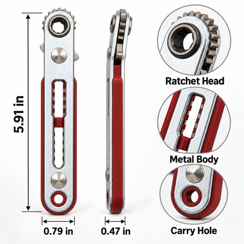 Multifunctional Reversible Ratchet Screwdriver – Bidirectional Right-Angle Phillips & Flat-Head