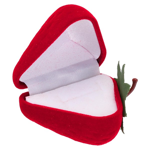 PATIKIL Strawberry Rose Ring Box, Strawberry Shape Romantic Engagement Ring