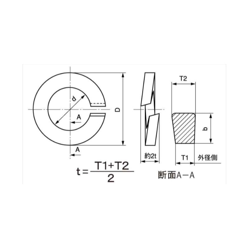 M6 Spring Washers (JIS2) No. Uniqlo Plating, Pack of 10