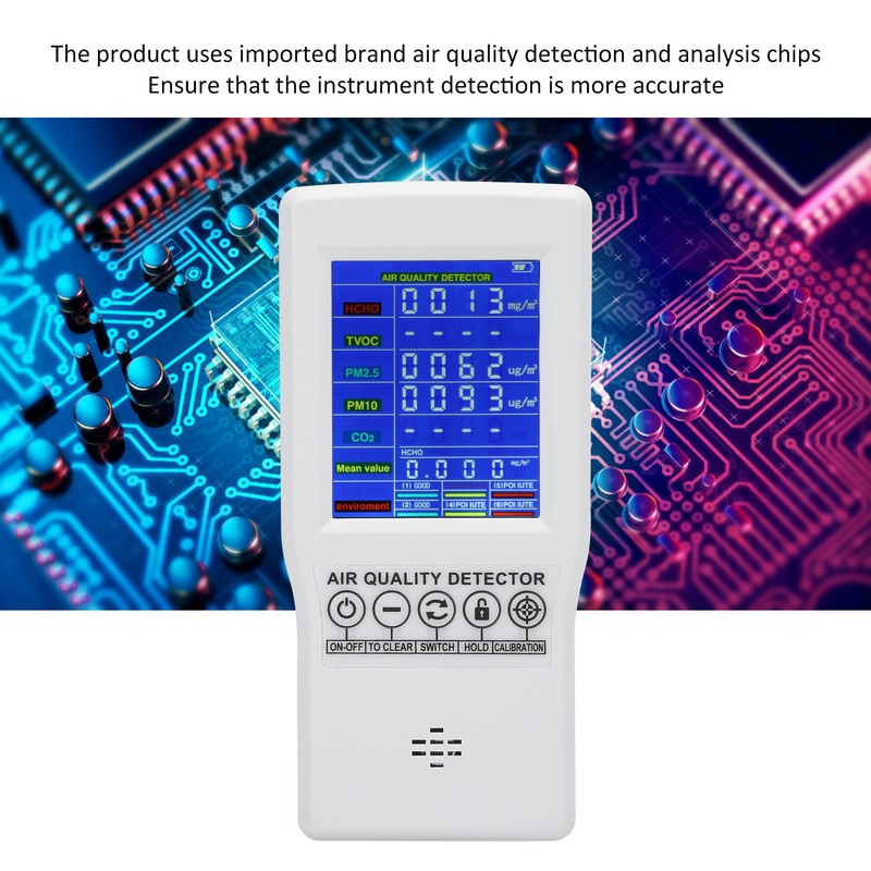 Precise Carbon Dioxide Detector PM2.5 PM10 CO2 Formaldehyde Digital Monitor