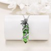 CRMAD Lily Flower Birth Necklace for Women Sterling Silver Green