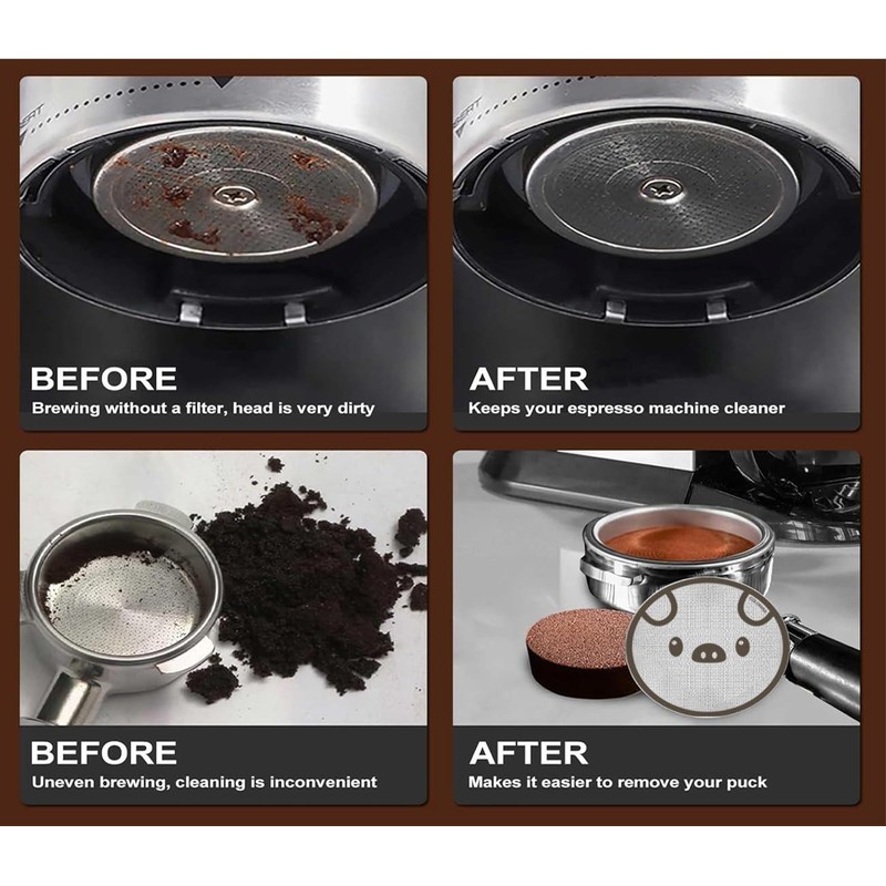 ColoMira 58.5mm Espresso Puck Screen, 3Pcs Coffee Filter Screens Set,