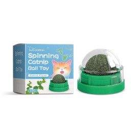 Yegbong Fashionable Eco-Friendly Cotton Cat Ball Chew Toy Mint-Flavored Rotating Tooth Cleaning Care ToySize: 1pc, Color: Silver