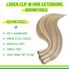 LORIEN Clip in Hair Extensions Real Human Hair, Remy Human