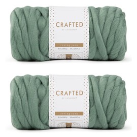 Crafted By Catherine Roving Yarn - Pack of 2, Sage, Strength 6 Super Bulky