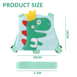 1 Anti-lost Back Strap, with 1 Pull Rope, Kids Anti-Lost Back Strap, Suitable for 1-3 Years Old Kids, Anti-Lost Artifact (Green)