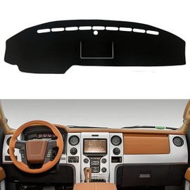 IIKSDII Dashboard Dash Board Cover Mat Pad Carpet Non-Slip Custom Compatible with Ford F150 2009-2014 Protector Sun Shield