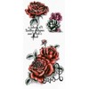 EROSPA® temporary tattoo sheet, roses flowers, waterproof, 9 x 19