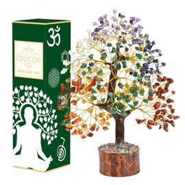 Crocon® 7 Chakra Crystal Tree of Life Birthday Gifts for women Spiritual Healing Money Tree for Positive Energy, Home Decor, Gift for Women & Men, Mom, Sister, New Home & Housewarming Gifts
