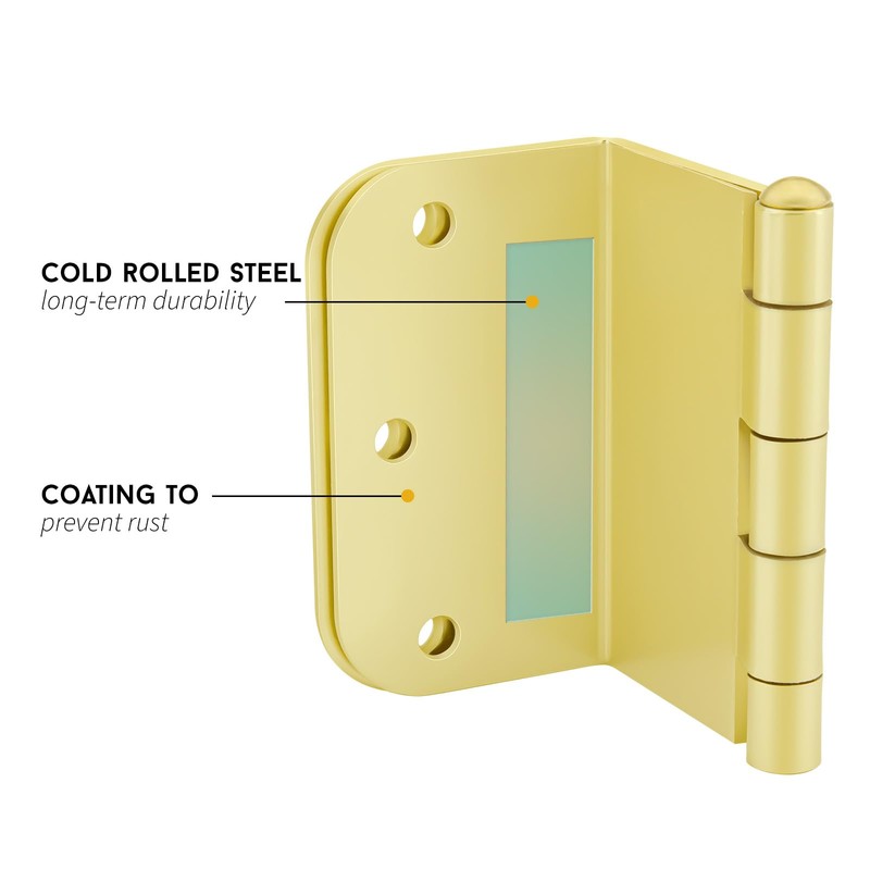 goldenwarm 3 Pack Gold Swing Clear Expandable Door Hinges 3.5inch