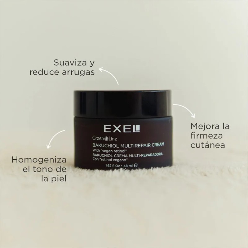 Crema con Retinol Vegano Bakuchiol Exel aclara y homogeniza hiperpigmentaciones