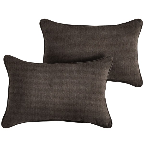 Sorra Home Sunbrella Solid Pillow Set, 12 in x 24