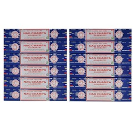 Satya Nag Champa Incense 15g x, Wood, Blue, 12 packs = 144 sticks