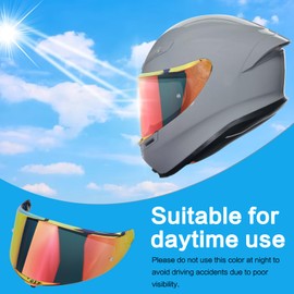 RIDLOG Helmet Visor Fit for K6 K6s Motorcycle Helmetr Face Shield K6s Helmet Accessories Replacement Tinted Motorcycle Helmet Visor (Gold Red)