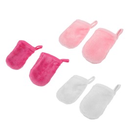 Mikinona 2sets Facial Cleansing Gloves for Women Makeup Remover Mitts Face Washing Mitts Easy to Use 6pcs*2
