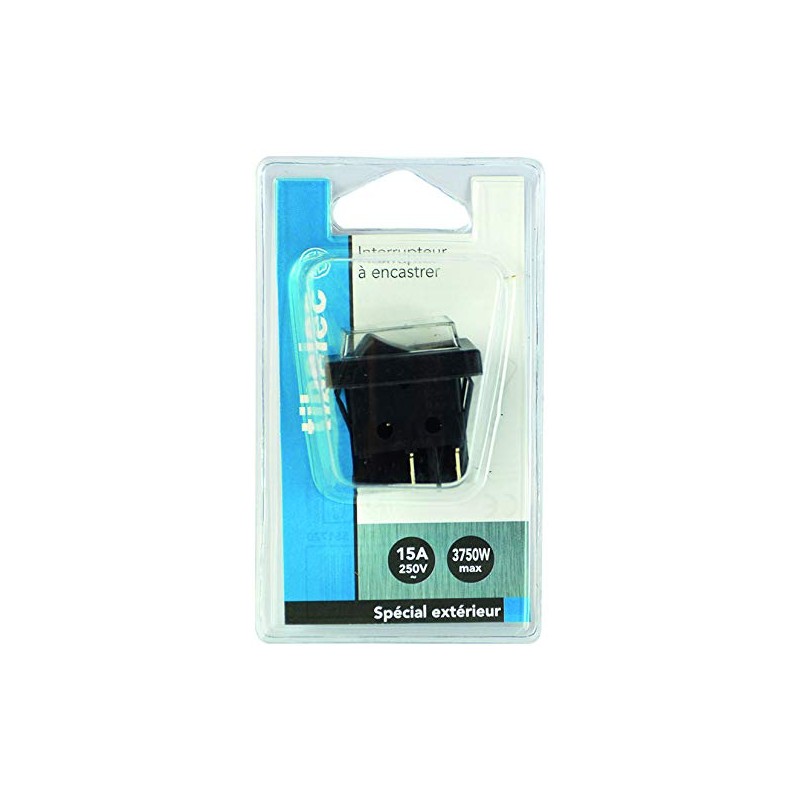 tibelec 551720 Black Rocker Switch for Outdoor Use