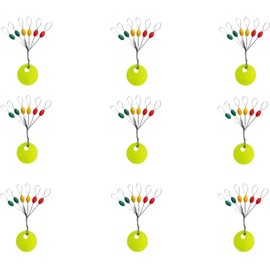 Milepetus Pack of 300/600 Rubber Fishing Bobber Stoppers, 6 in 1 Float Sinker Stops, 3 Sizes, Black, Red, Orange, Oval Cylinder Float Stop, Available (Multicoloured Oval, M-300 Pieces)