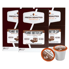 Fresh Roasted Coffee, Peanut Butter Cup, Flavored Coffee Pods, 72 Count