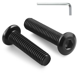 BNUOK M6-1.0 x 30mm Flat Head Hex Socket Cap Screws Bolts 10Pcs, M6 Bolt 304 Stainless Steel Black Zinc Plated, Full Thread, with Hex Spanner