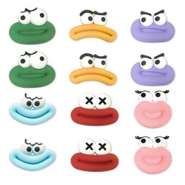 HAIKING Funny Fridge Magnets, 12 PCS 3D Cartoon Decorative Magnets for Refrigerator, Locker, Whiteboard (6 Colors)