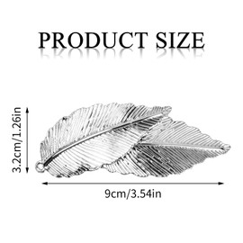 Pack of 2 Leaf Hair Clips Barrette Silver French Hair Clips Retro Leaf Hair Clip Minimalist Leaf Hair Accessories for Girls Women