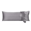 sourcing map Grey Bolster Pillow Cases, Silky Satin Body Pillow