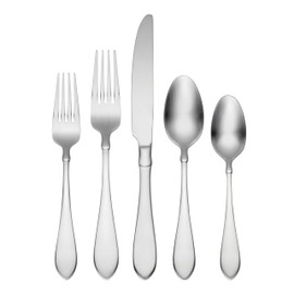 Oneida Satin Vertex 20 Piece Everyday Flatware, Service for 4 18/0 Stainless Steel, Silverware Set