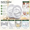 2PCS Clear Garlic Crusher, Manual Garlic Crusher and Ginger Mincer