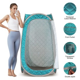 amocane Portable Steam Sauna Tent Full Body for Home Spa for Recovery Wellness Relaxation (Not Included Steamer 27.5" x 27.5" x 47.24")