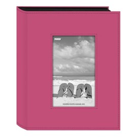 Pioneer FRM-246CPK Sewn Leatherette Frame Photo Album, Bright Pink