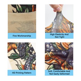 5-Pack Men's Fake Tattoo Arm Sleeves, Cool Basketball Sun Protection Design, Suitable for Men and Women Outdoor Sports, Cycling, and Casual Wear