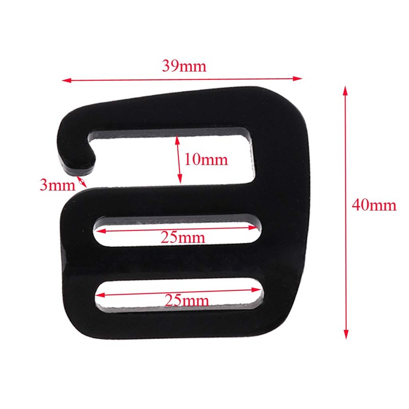 Adjustable 25mm Buckles for Webbing Slide Buckles Aluminium G Hook for Backpack Luggage Strap Webbing  (1 Pair)