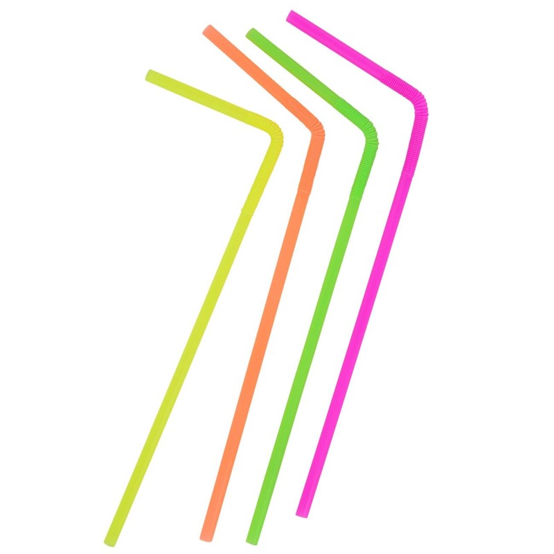 Flexible Neon Straws 80 pieces
